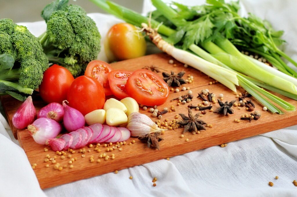 Health products are meant to supplement a healthy plant-based diet as shown here.